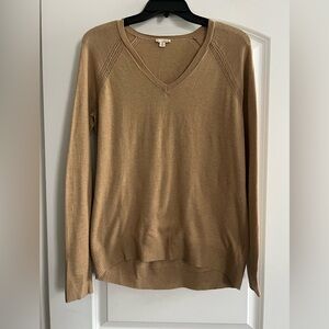 GAP Camel Knit V-Neck Sweater